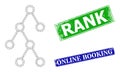 Grunged Rank Seals and Triangle Mesh Binary Hierarchy Icon Royalty Free Stock Photo