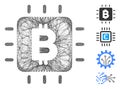 Net Bitcoin Processor Chip Vector Mesh
