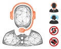 Net Call Center Operator Vector Mesh Royalty Free Stock Photo