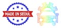 Net Car Industry Mesh Icon with Rainbow Gradient and Textured Bicolor Made in Seoul Seal