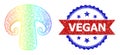 Net Champignon Web Mesh Icon with Rainbow Gradient and Distress Bicolor Vegan Seal