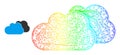 Net Clouds Web Mesh Icon with Rainbow Gradient Royalty Free Stock Photo