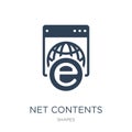 net contents icon in trendy design style. net contents icon isolated on white background. net contents vector icon simple and