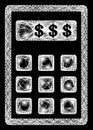 Net Dollar Calculator Web Mesh with Bright Light Spots