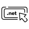 Net domain icon, outline style Royalty Free Stock Photo