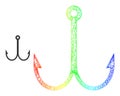 Net Double Fish Hook Web Mesh Icon with Spectral Gradient Royalty Free Stock Photo