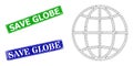 Textured Save Globe Badges and Triangular Mesh Globe Icon Royalty Free Stock Photo