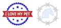 Grunge Bicolor I Love My Pet Watermark and Horse Jail Web Icon