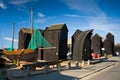 Net huts in Hastings, UK. Royalty Free Stock Photo