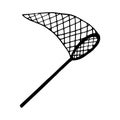 Net icon. hand drawn doodle style. vector, minimalism, monochrome, sketch. net, catch insects, butterflies