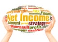 Net Income word cloud hand sphere concept Royalty Free Stock Photo