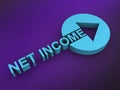 net income word on purple Royalty Free Stock Photo