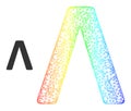 Net Lambda Greek Letter Web Mesh Icon with Rainbow Gradient