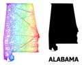 Net Map of Alabama State with Spectrum Gradient Royalty Free Stock Photo
