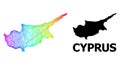 Net Map of Cyprus Island with Spectrum Gradient Royalty Free Stock Photo
