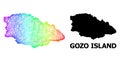 Net Map of Gozo Island with Spectral Gradient