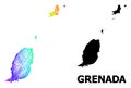 Net Map of Grenada Islands with Spectrum Gradient Royalty Free Stock Photo