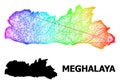 Net Map of Meghalaya State with Spectral Gradient