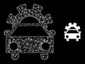 Net Car Industry Mesh Icon with Glare Lightspots