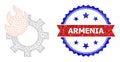 Unclean Bicolor Armenia Seal and Hot Gear Web Mesh Icon Royalty Free Stock Photo