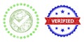 Net True Area Mesh and Scratched Bicolor Verified Stamp Seal