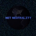 Net Neutrality text with earth by night and blue hex code illustration Royalty Free Stock Photo
