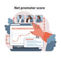 Net promoter score concept. Analyzing