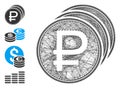 Net Rouble Coins Vector Mesh