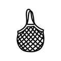 Net shopping bag doodle icon, vector color line illustration Royalty Free Stock Photo