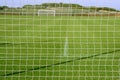 Net soccer goal football green grass field Royalty Free Stock Photo