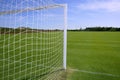 Net soccer goal football green grass field Royalty Free Stock Photo