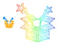 Net Surprize Box Web Mesh Icon with Spectrum Gradient Royalty Free Stock Photo