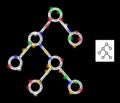 Net Web Mesh Binary Chart Links Icon with Colorful Light Spots