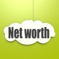 Net worth word on white cloud Royalty Free Stock Photo