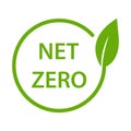 net zero carbon footprint icon vector emissions free no atmosphere pollution CO2 neutral stamp for graphic design, logo, website Royalty Free Stock Photo