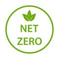 net zero carbon footprint icon vector emissions free no atmosphere pollution CO2 neutral stamp for graphic design, logo, website Royalty Free Stock Photo