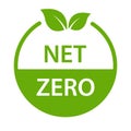 net zero carbon footprint icon vector emissions free no atmosphere pollution CO2 neutral stamp for graphic design, logo, website Royalty Free Stock Photo