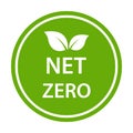 net zero carbon footprint icon vector emissions free no atmosphere pollution CO2 neutral stamp for graphic design, logo, website Royalty Free Stock Photo