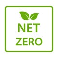 net zero carbon footprint icon vector emissions free no atmosphere pollution CO2 neutral stamp for graphic design, logo, website Royalty Free Stock Photo