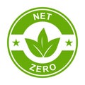 net zero carbon footprint icon vector emissions free no atmosphere pollution CO2 neutral stamp for graphic design, logo, website Royalty Free Stock Photo