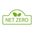 net zero carbon footprint icon vector emissions free no atmosphere pollution CO2 neutral stamp for graphic design, logo, website Royalty Free Stock Photo