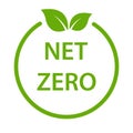 net zero carbon footprint icon vector emissions free no atmosphere pollution CO2 neutral stamp for graphic design, logo, website Royalty Free Stock Photo