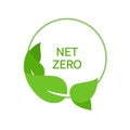 Net zero, carbon neutral label. Round icon. Vector design Royalty Free Stock Photo