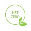 Net zero. Carbon neutral round label, sign. Vector isolated design Royalty Free Stock Photo