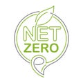 Net zero CO2 neutral green decorative label Royalty Free Stock Photo