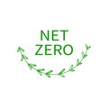 Net zero, CO2 neutral green icon, label. Eco friendly isolated vector sign Royalty Free Stock Photo