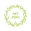 Net zero label. Carbon neutral round sign. Vector isolated design