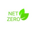 Net zero label, CO2 neutral green icon, sign. Eco friendly. Vector