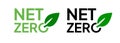 Net zero label stamp design leaves net zero carbon eco stamp symbol