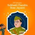 Netaji subhash chandra bose jayanti banner design Royalty Free Stock Photo